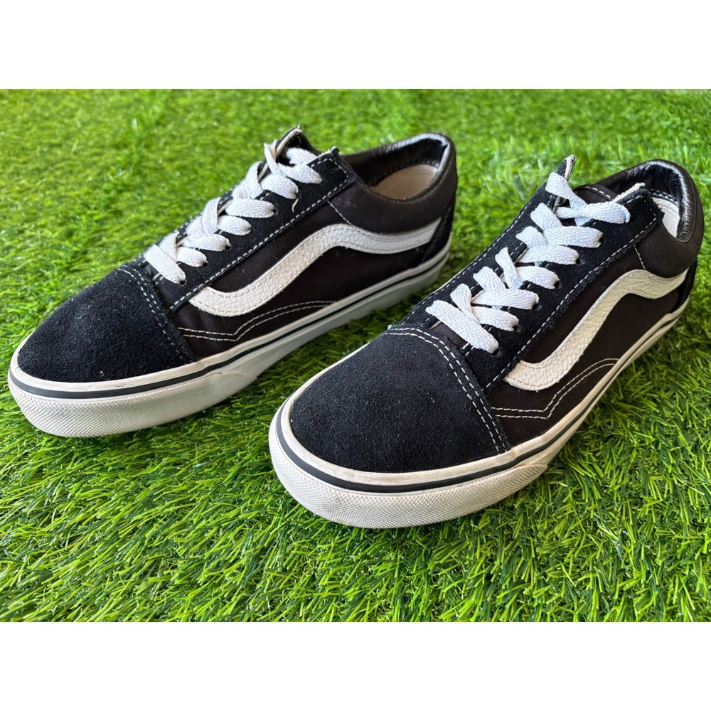 Vintage Vans Old Skool Black White Suede Canvas Low Top Sneakers Womens 6